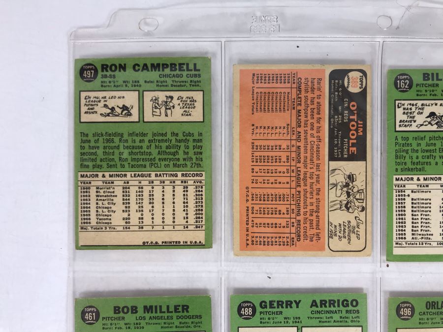 Vintage 1960s Baseball Cards - 8 Total With Plastic Card Sleeve [Photo 7]