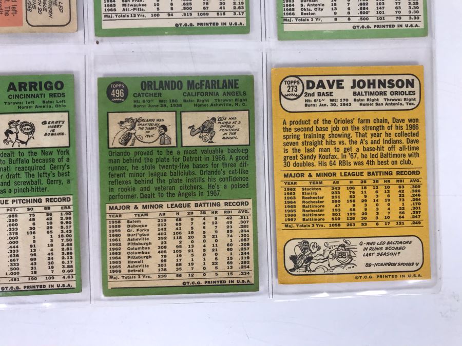 Vintage 1960s Baseball Cards - 8 Total With Plastic Card Sleeve [Photo 9]