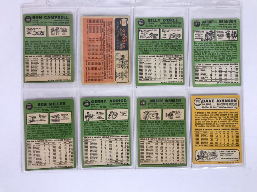 Vintage 1960s Baseball Cards - 8 Total With Plastic Card Sleeve [Photo 6]