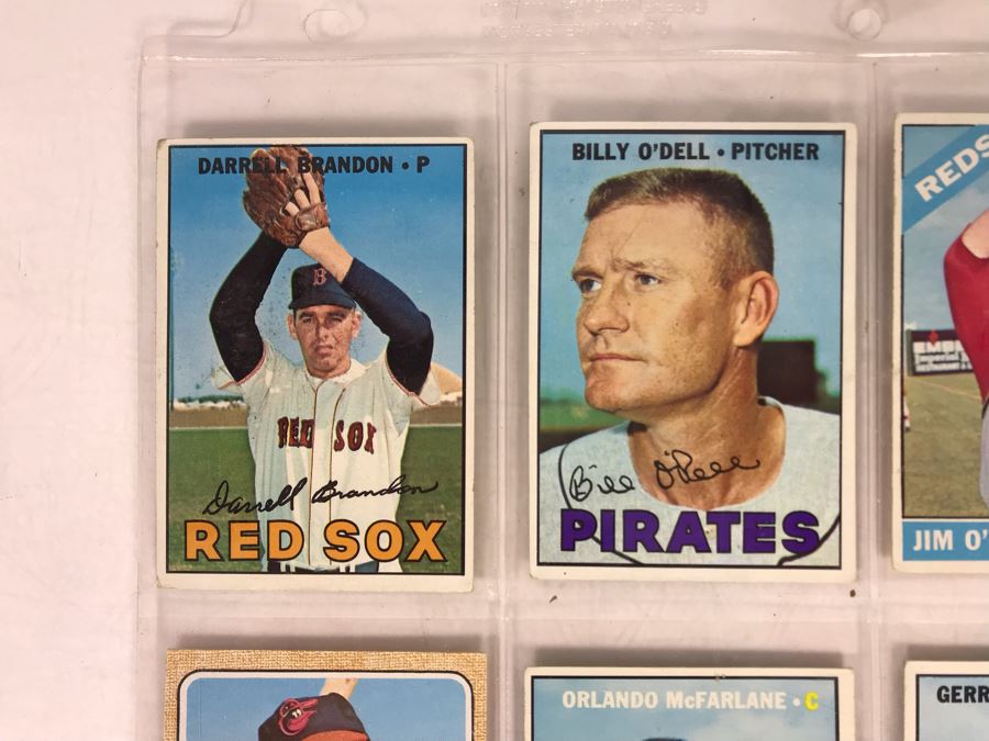 Vintage 1960s Baseball Cards - 8 Total With Plastic Card Sleeve [Photo 2]