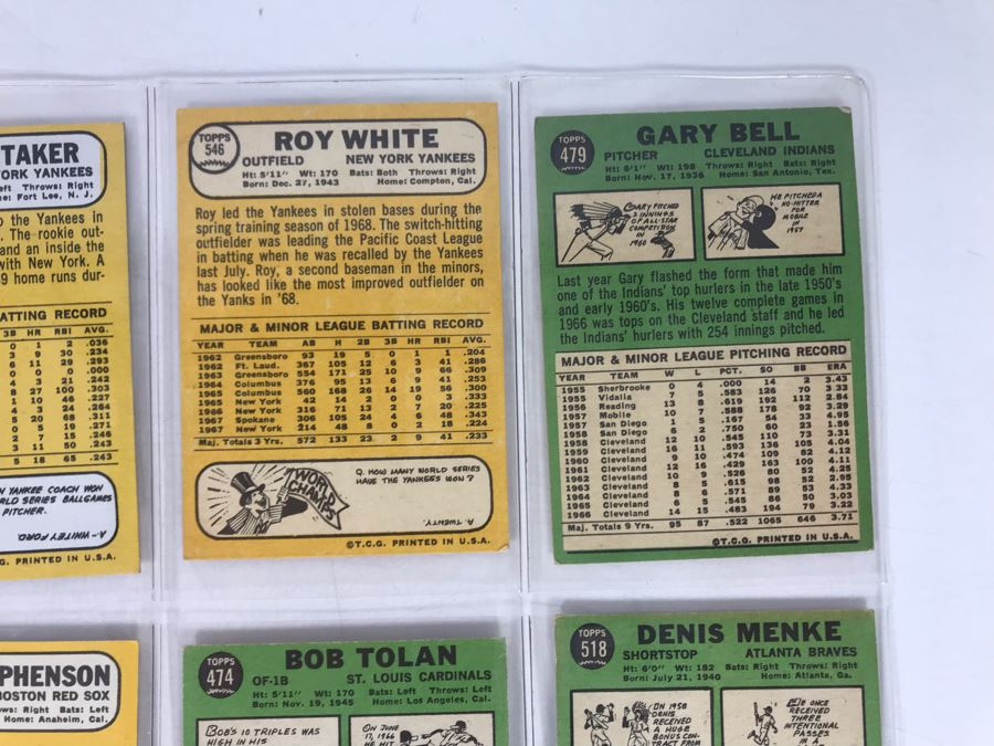 Vintage 1960s Baseball Cards - 8 Total With Plastic Card Sleeve [Photo 8]