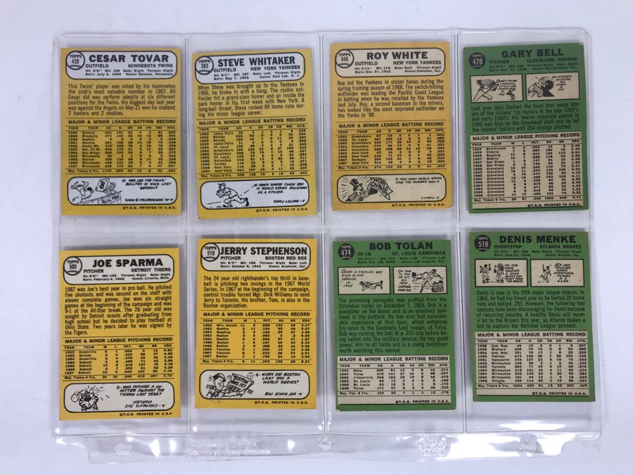 Vintage 1960s Baseball Cards - 8 Total With Plastic Card Sleeve [Photo 6]
