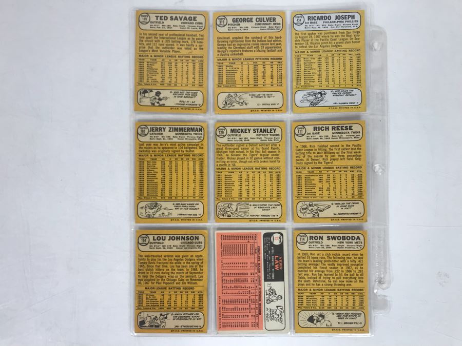 Vintage 1960s Baseball Cards - 9 Total With Plastic Card Sleeve [Photo 5]
