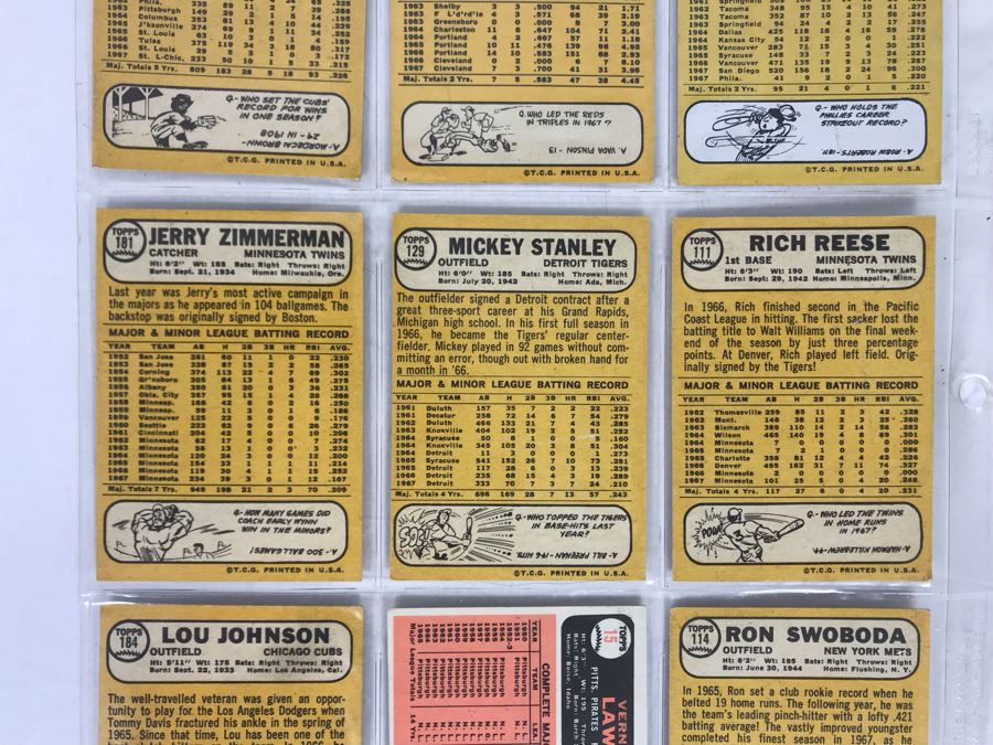 Vintage 1960s Baseball Cards - 9 Total With Plastic Card Sleeve [Photo 7]
