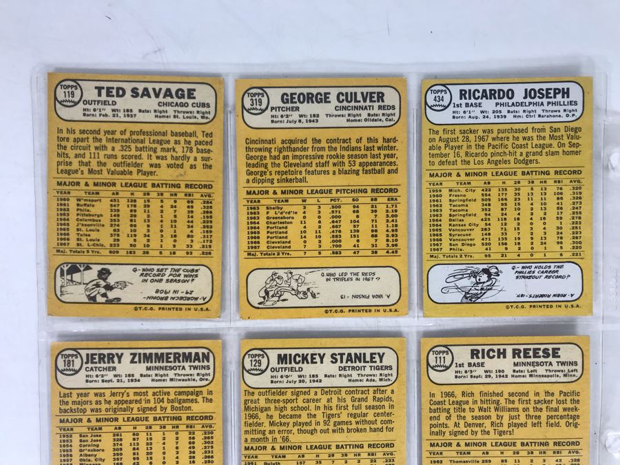 Vintage 1960s Baseball Cards - 9 Total With Plastic Card Sleeve [Photo 6]