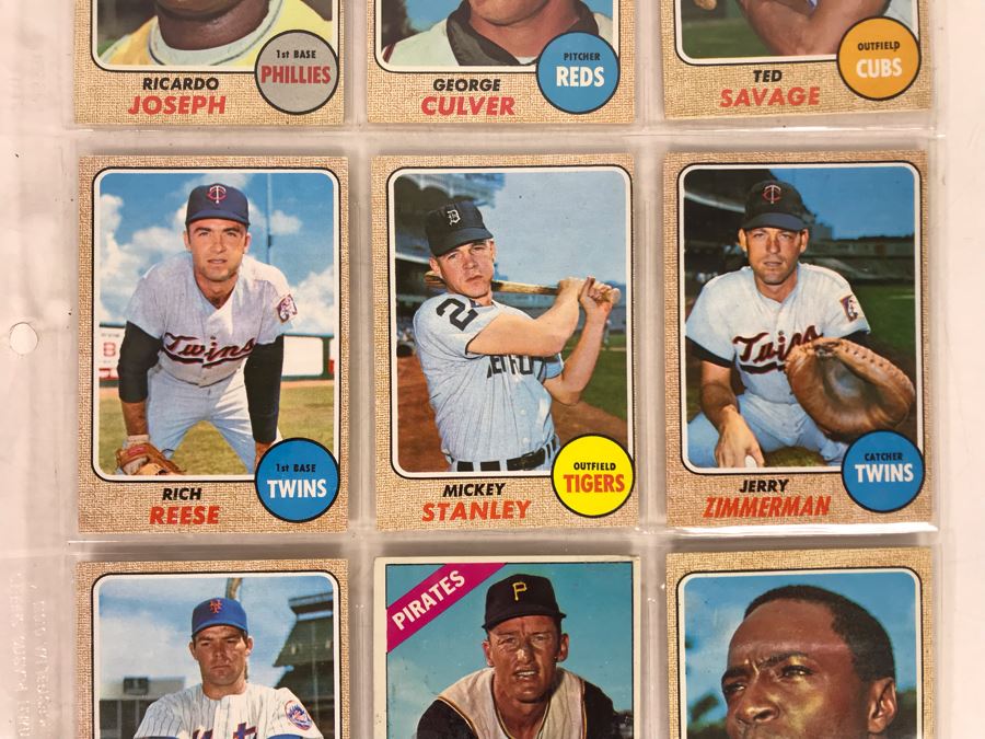 Vintage 1960s Baseball Cards - 9 Total With Plastic Card Sleeve [Photo 3]