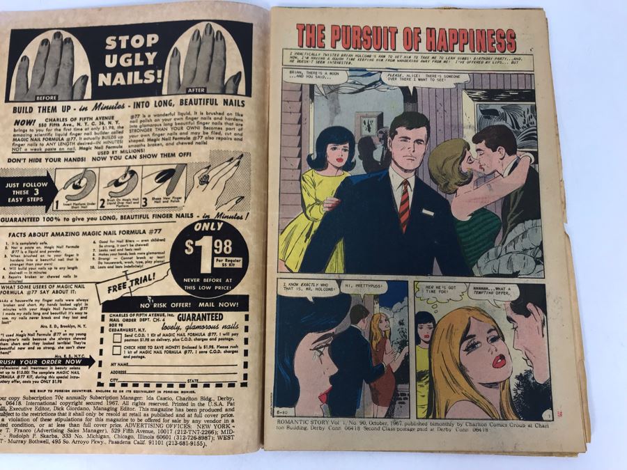 Vintage 1967 Charlton Comics Romantic Story #90 [Photo 2]
