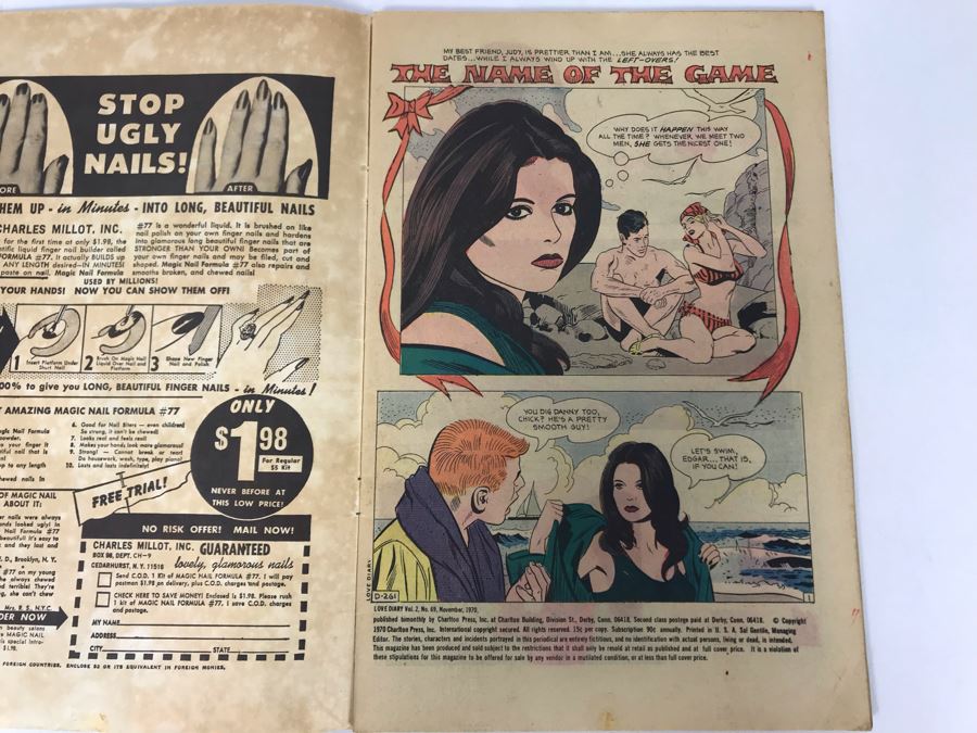 Vintage 1970 Charlton Comics Love Diary #69 [Photo 2]