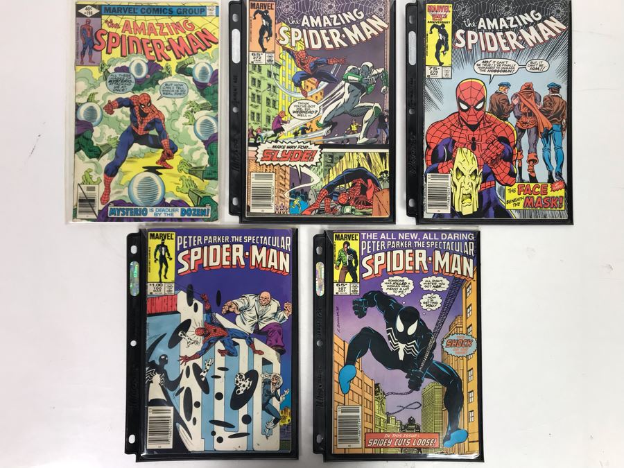 (5) Vintage Marvel Comic Books: (3) The Amazing Spider-Man #198, 272, 276 And (2) Peter Parker The Spectacular Spider-Man #100, 107 [Photo 1]
