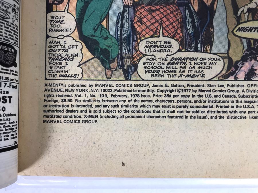 Vintage Marvel The Uncanny X-Men Comic Book #109 First Appearance of Weapon Alpha [Photo 7]