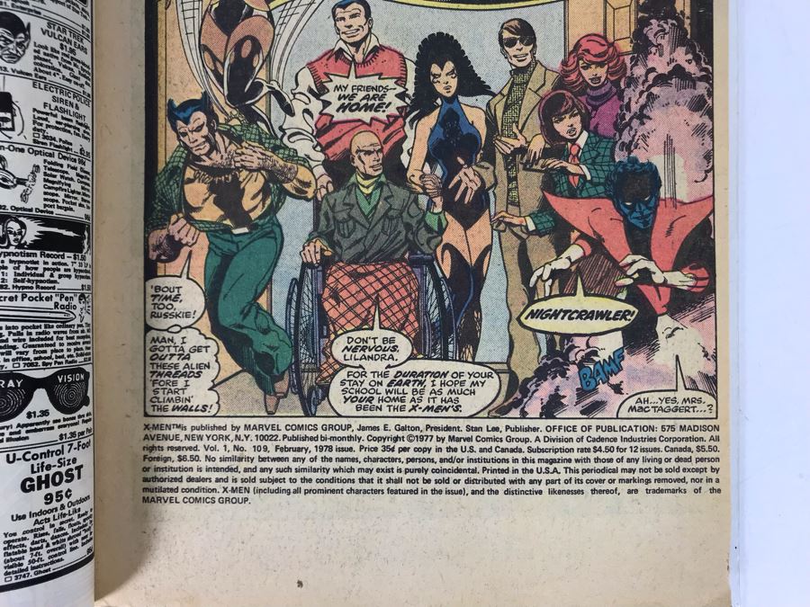 Vintage Marvel The Uncanny X-Men Comic Book #109 First Appearance of Weapon Alpha [Photo 6]