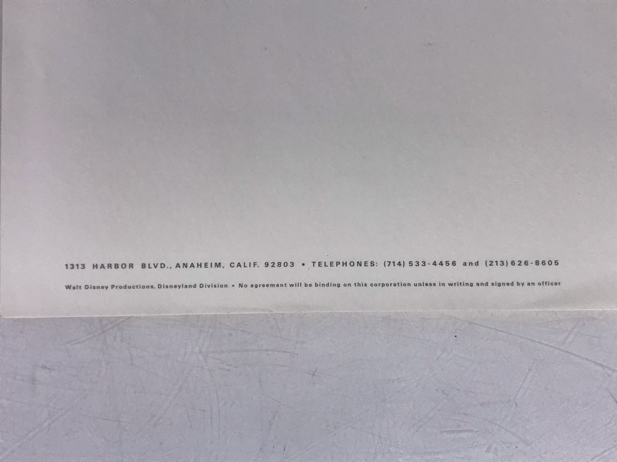 (3) Rare Vintage 1961 Walt Disney Productions Backstage Disneyland Letterhead And (20) Vintage Disneyland Letterhead [Photo 4]