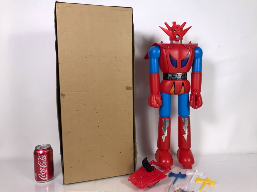 Vintage 1976 Like New With Box Mattel Shogun Warriors Dragun 23.5' Tall No. 9858 - See Photos For Damage To Wristband Of Star Shooter That Straps Onto Arm [Photo 19]