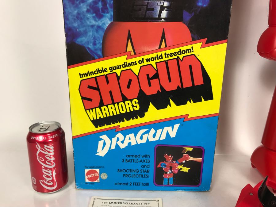 Vintage 1976 Like New With Box Mattel Shogun Warriors Dragun 23.5' Tall No. 9858 - See Photos For Damage To Wristband Of Star Shooter That Straps Onto Arm [Photo 15]
