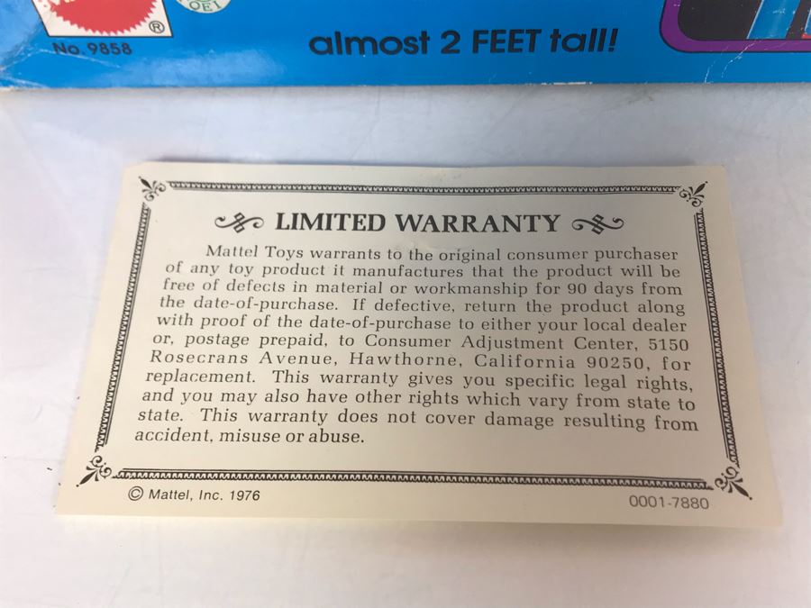 Vintage 1976 Like New With Box Mattel Shogun Warriors Dragun 23.5' Tall No. 9858 - See Photos For Damage To Wristband Of Star Shooter That Straps Onto Arm [Photo 13]