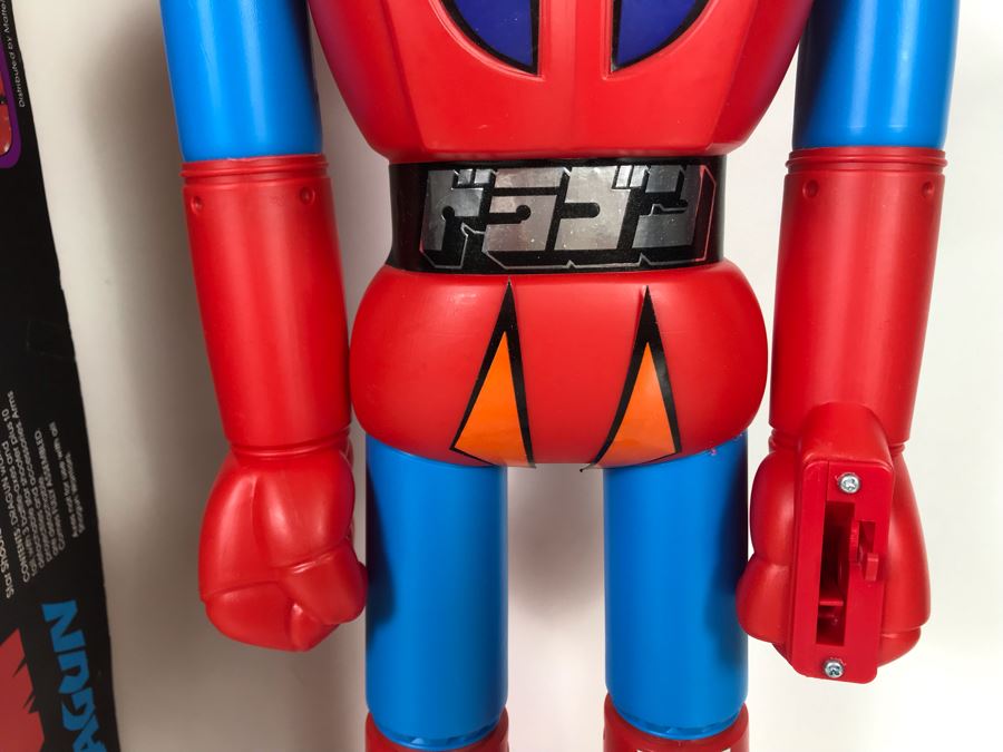 Vintage 1976 Like New With Box Mattel Shogun Warriors Dragun 23.5' Tall No. 9858 - See Photos For Damage To Wristband Of Star Shooter That Straps Onto Arm [Photo 5]