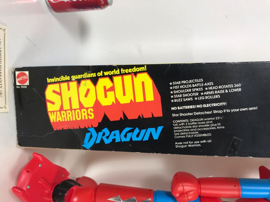 Vintage 1976 Like New With Box Mattel Shogun Warriors Dragun 23.5' Tall No. 9858 - See Photos For Damage To Wristband Of Star Shooter That Straps Onto Arm [Photo 16]