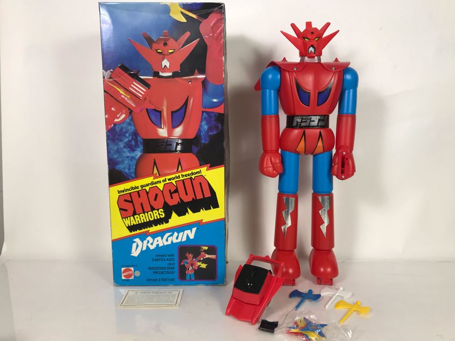 Vintage 1976 Like New With Box Mattel Shogun Warriors Dragun 23.5' Tall No. 9858 - See Photos For Damage To Wristband Of Star Shooter That Straps Onto Arm [Photo 2]