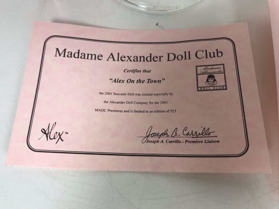 Madame Alexander Limited Edition 2001 'Alex On The Town' Doll With Box Limited To 525 16H [Photo 9]