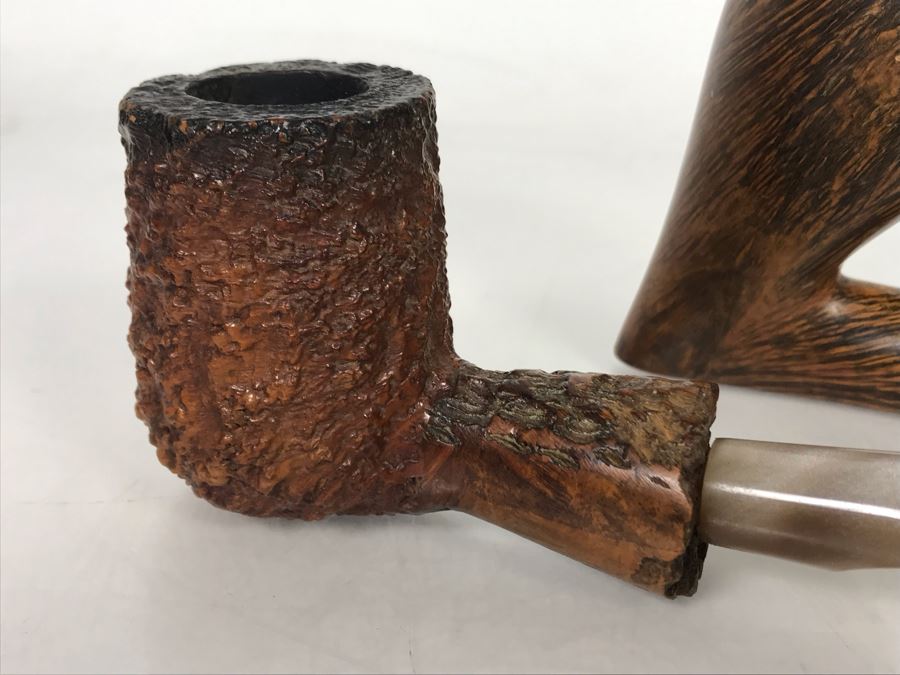 Pair Of Hand Carved Wooden Smoking Pipes [Photo 3]
