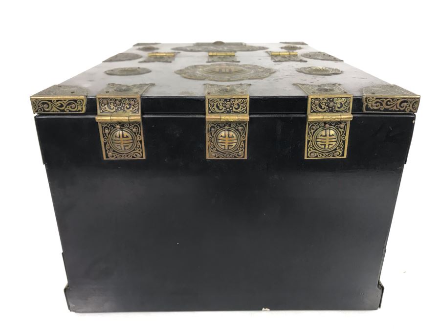 Vintage Asian Lacquer Wooden Jewelry Box With Pop-Up Mirror 11W X 14.5D X 7.5H [Photo 15]
