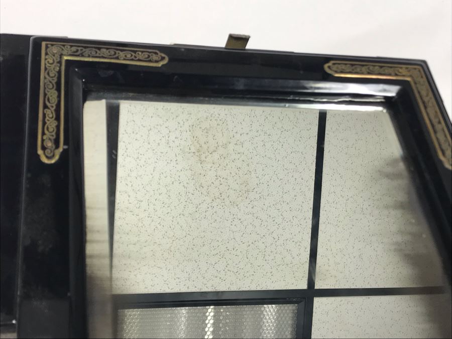 Vintage Asian Lacquer Wooden Jewelry Box With Pop-Up Mirror 11W X 14.5D X 7.5H [Photo 12]