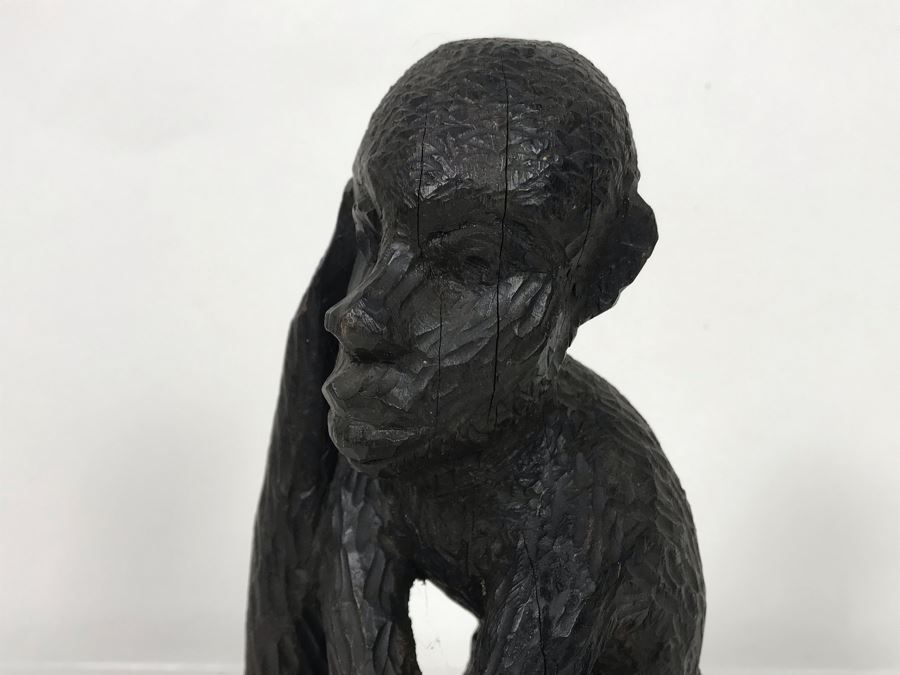 Vintage Hand Carved African Sculpture Of Man 9H [Photo 4]