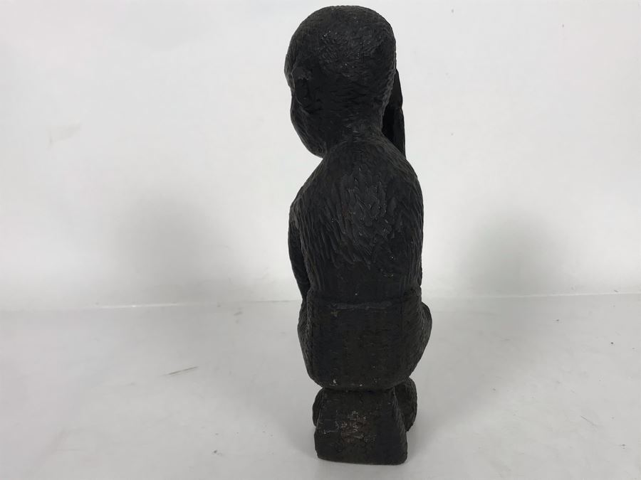 Vintage Hand Carved African Sculpture Of Man 9H [Photo 6]