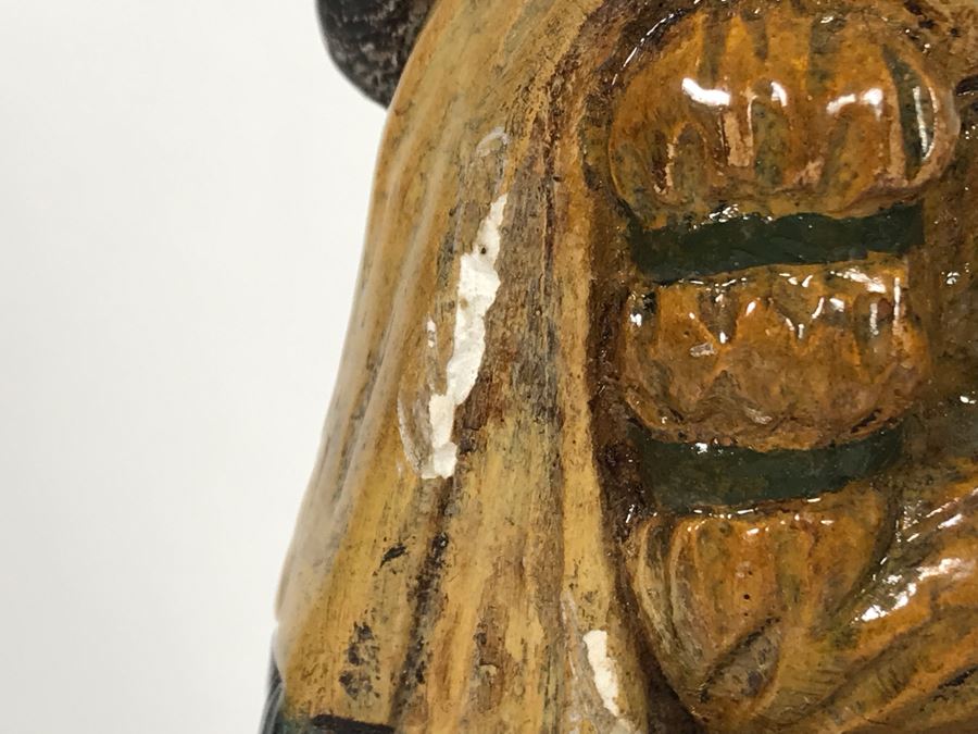 Painted Glazed Native American Chalkware Figurine Statue 10.5H [Photo 9]