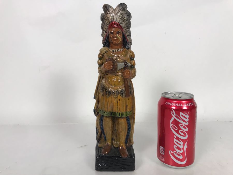 Painted Glazed Native American Chalkware Figurine Statue 10.5H [Photo 2]