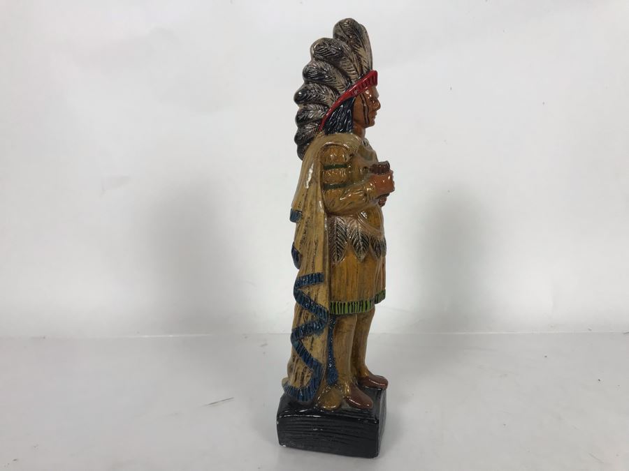 Painted Glazed Native American Chalkware Figurine Statue 10.5H [Photo 8]