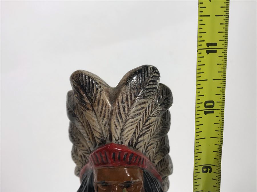 Painted Glazed Native American Chalkware Figurine Statue 10.5H [Photo 11]