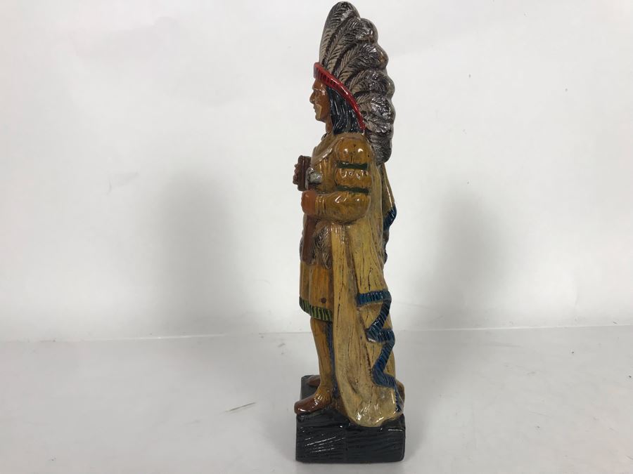 Painted Glazed Native American Chalkware Figurine Statue 10.5H [Photo 6]