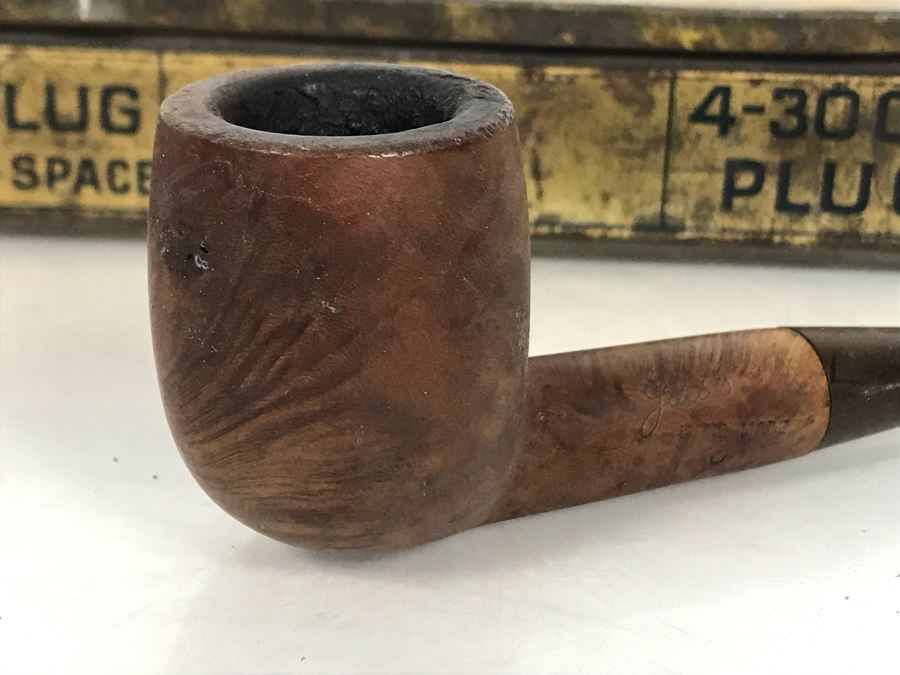 (3) Vintage Hand Carved Wooden Smoking Pipes And Vintage Climax Tin [Photo 11]