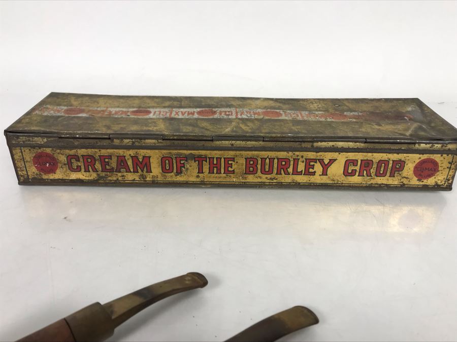 (3) Vintage Hand Carved Wooden Smoking Pipes And Vintage Climax Tin [Photo 16]