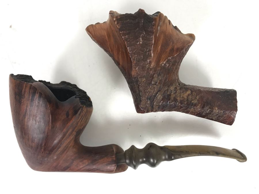 Pair Of Hand Carved Danish Ben Wade Smoking Pipes