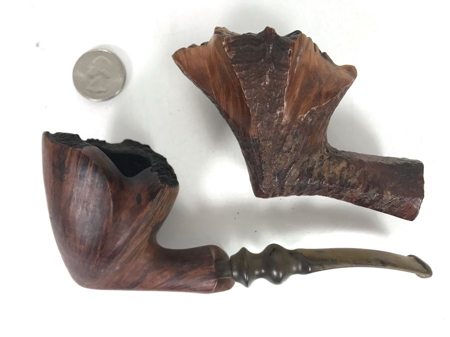 Pair Of Hand Carved Danish Ben Wade Smoking Pipes [Photo 1]