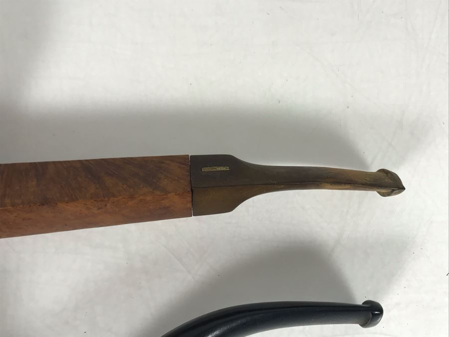 Pair Of Vintage Hand Made Wooden Smoking Pipes [Photo 6]
