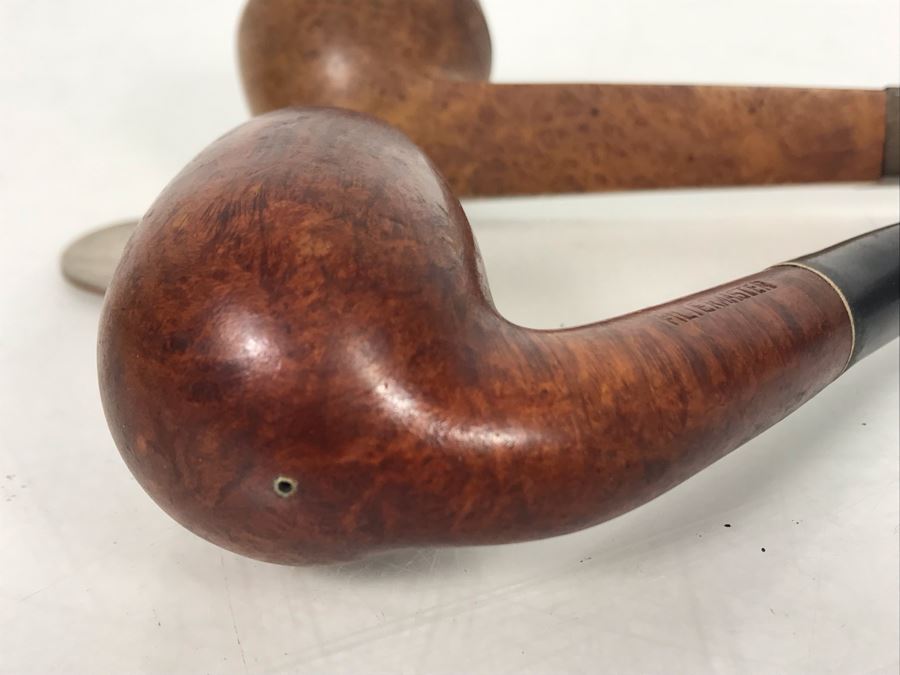 Pair Of Vintage Hand Made Wooden Smoking Pipes [Photo 7]
