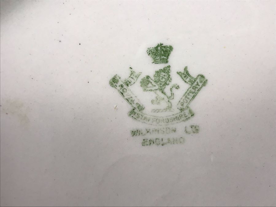 Vintage Royal Staffordshire Pottery Wilkinson Ltd England Pitcher 14.5H & Wash Basin Bowl 15.5R [Photo 11]