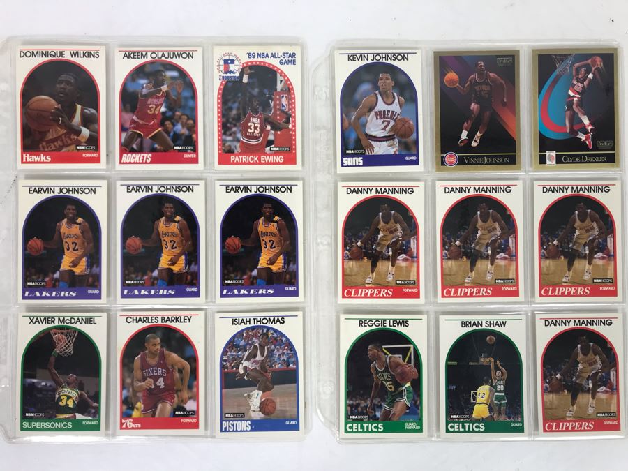 Vintage 1980s 1990s Basketball Cards: Dominique Wilkins, Patrick Ewing, Earving Magic Johnson, Charles Barkley [Photo 1]