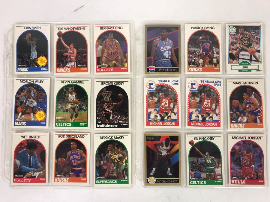 Vintage 1980s 1990s Basketball Cards: Michael Jordan, Patrick Ewing, Mark Jackson [Photo 1]