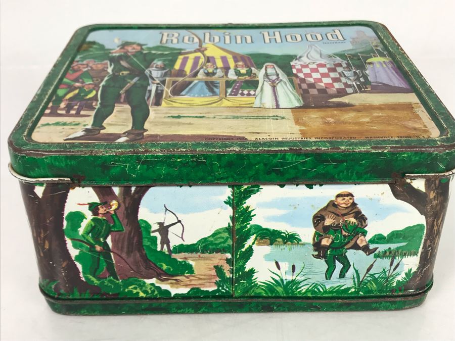 Vintage 1956 Robin Hood Metal Lunch Box (No Thermos) [Photo 7]