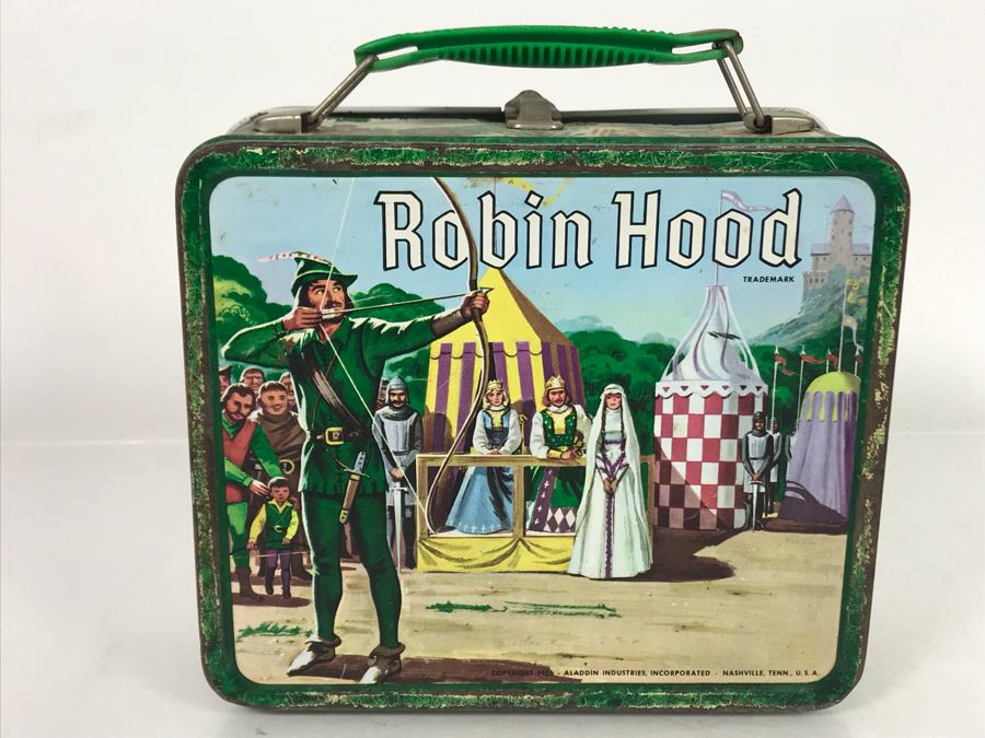 Vintage 1956 Robin Hood Metal Lunch Box (No Thermos) [Photo 6]