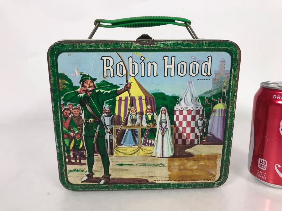 Vintage 1956 Robin Hood Metal Lunch Box (No Thermos) [Photo 1]