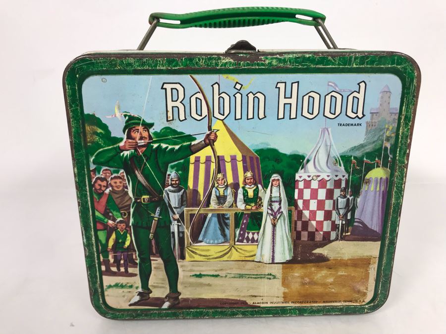 Vintage 1956 Robin Hood Metal Lunch Box (No Thermos) [Photo 2]