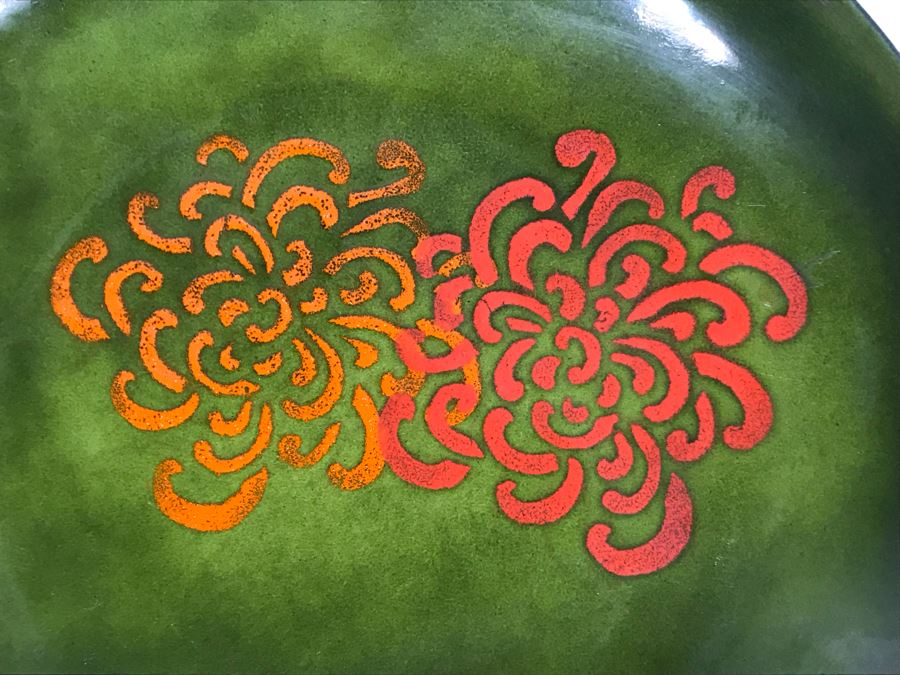 Pair Of Signed Art Metal Enamel Copper Plates 11R & 7R [Photo 4]