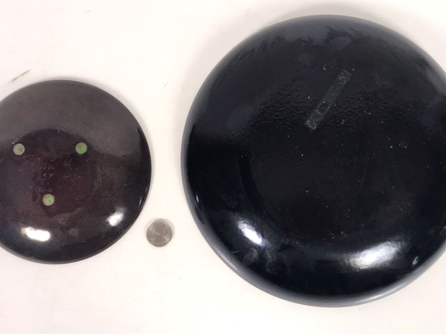 Pair Of Signed Art Metal Enamel Copper Plates 11R & 7R [Photo 7]