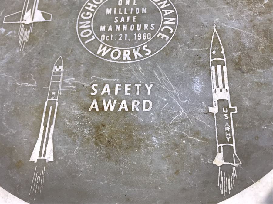 Vintage 1960 Thiokol Chemical Corporation Longhorn Ordnance Works Pewter Metal Tray With Various Missiles 14.5R [Photo 5]