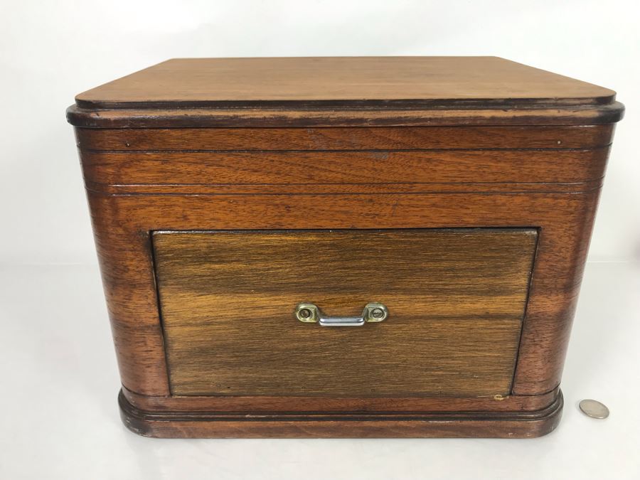 Repurposed Wooden Tube Radio Cabinet Converted To Sewing Box 16W X 12D X 11H [Photo 3]
